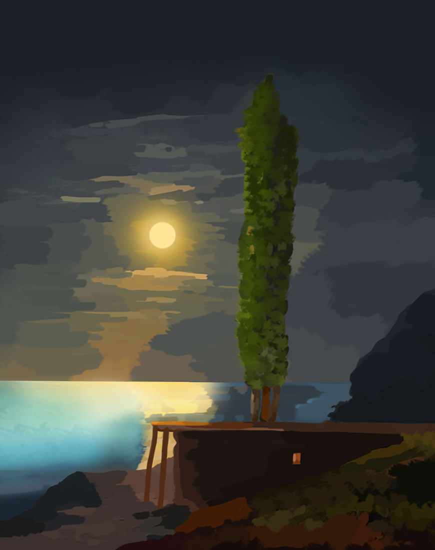 A summer home in the moonlight #253