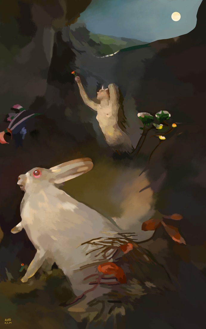 Easter flowers, the first flowers of spring and Moonlight #344