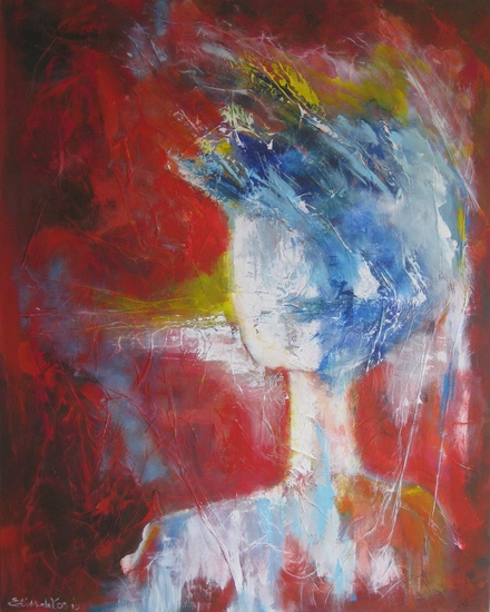 Abstract figuur in Rood, geen titel