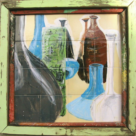 Stilleven met flessen 1