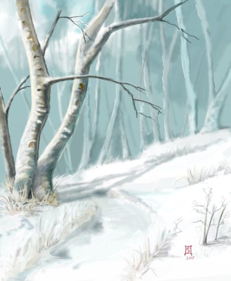 Berken in de sneeuw 2