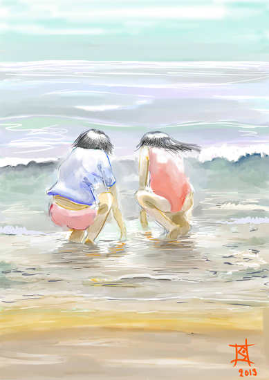 spelen in de branding