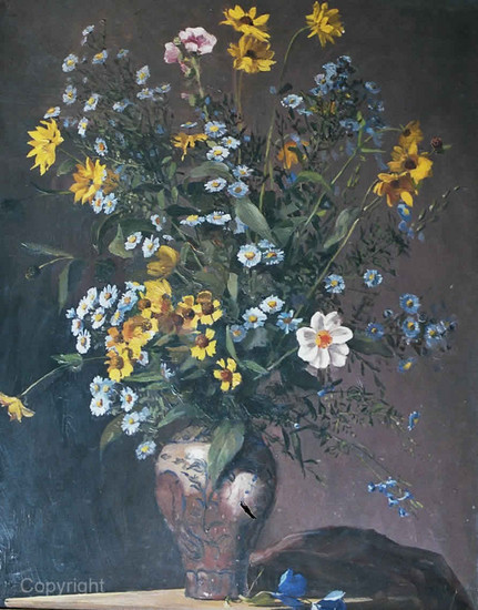 Arrangement with Michaelmas Daisies