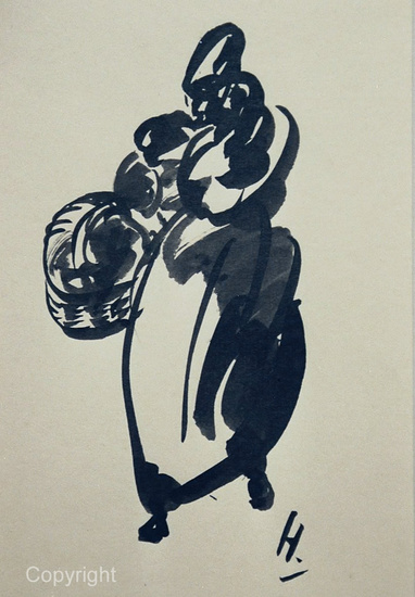 Figure with basket