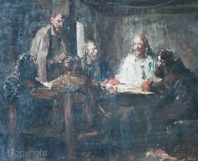 Christ and some of his disciples