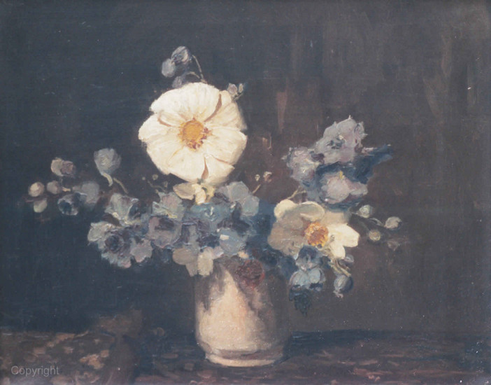 White rose with blue