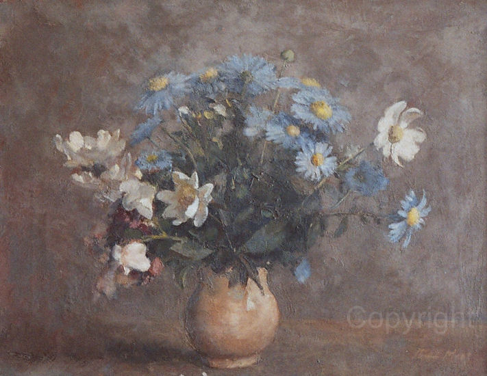 Blue and white flowers