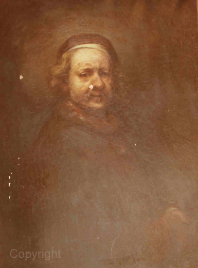 Copy of Rembrandt's self portrait.