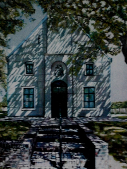 Kerkje van Zoutkamp in het Lentelicht