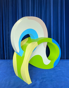 These colored figures are made of galvanized sheet metal and soldered together as a complete image.