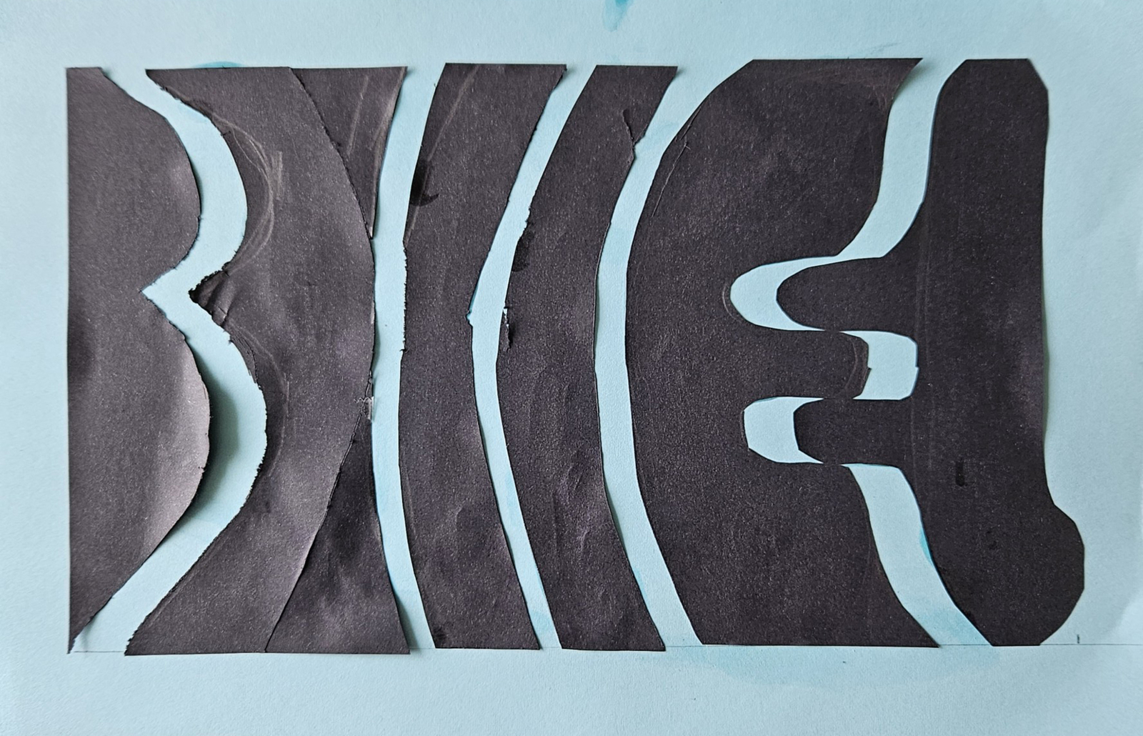 paper study black paper vertical cuts with round forms 2