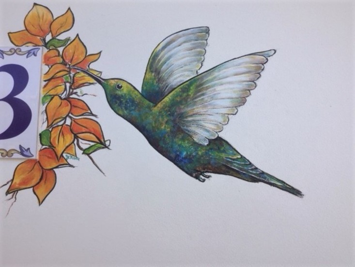 Mural from humming bird