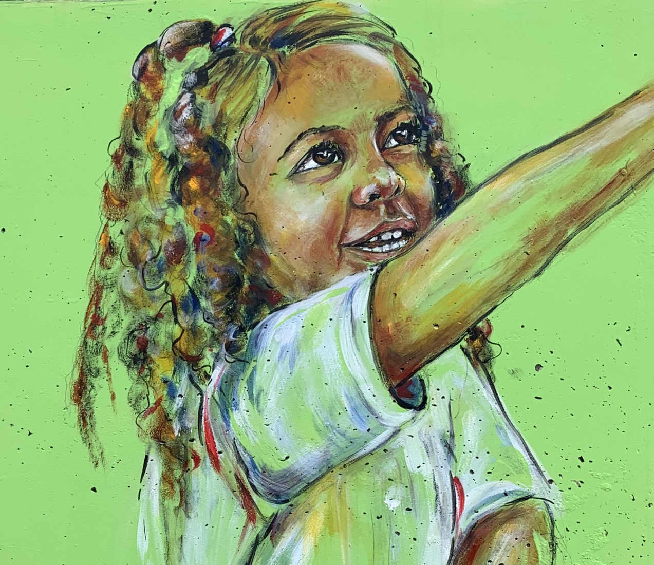 Mural of young girl Keep Statia Clean