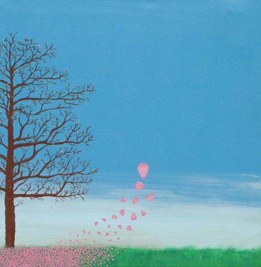 afgeblazen roze bloesem