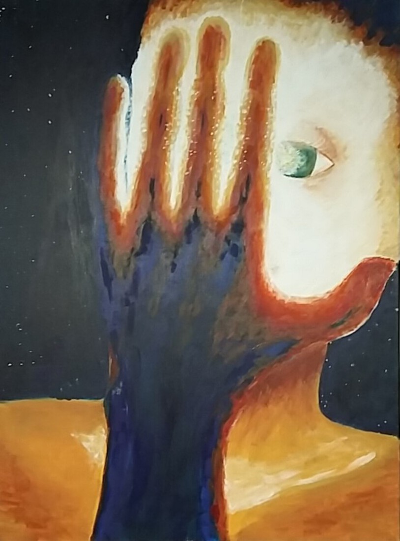 licht tussen hand en oog