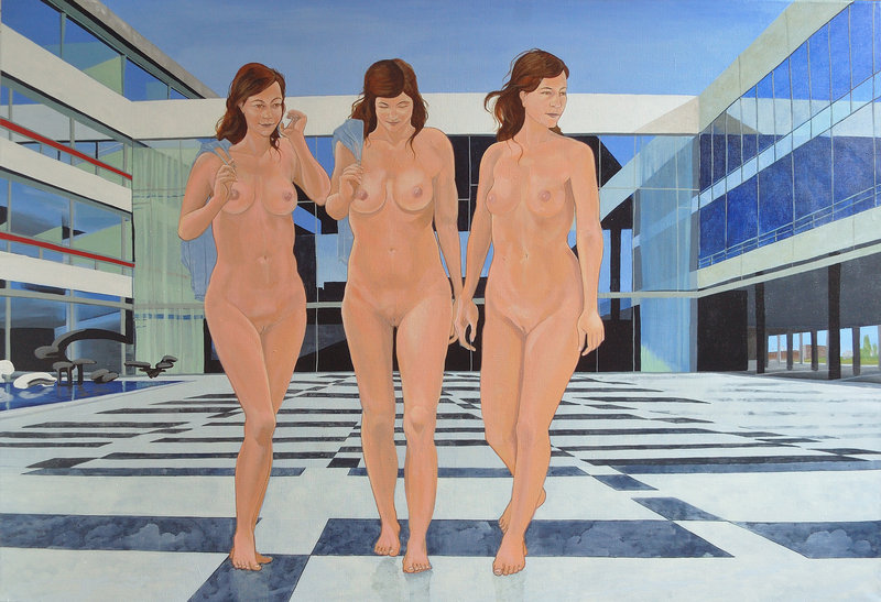 Drie Gratien, glas en marmer