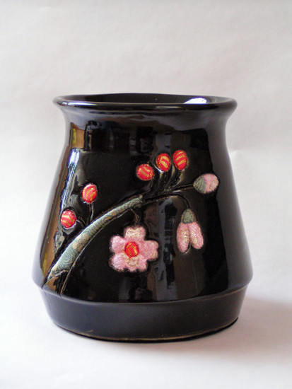 vase, sakura