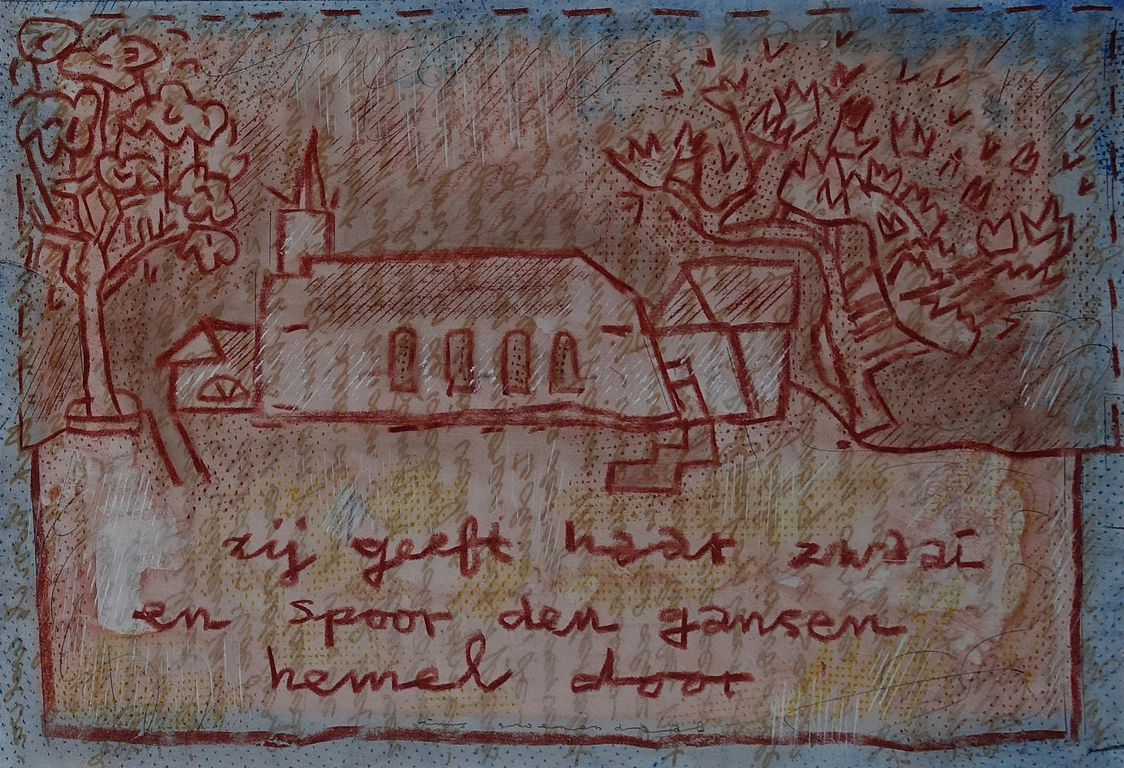 Zij geeft haar zwaai en spoor den gansen hemel door.