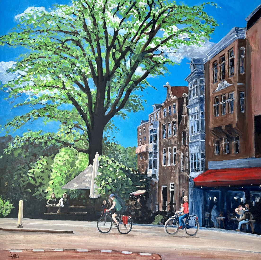 Fietsers in de Utrechtse straat
