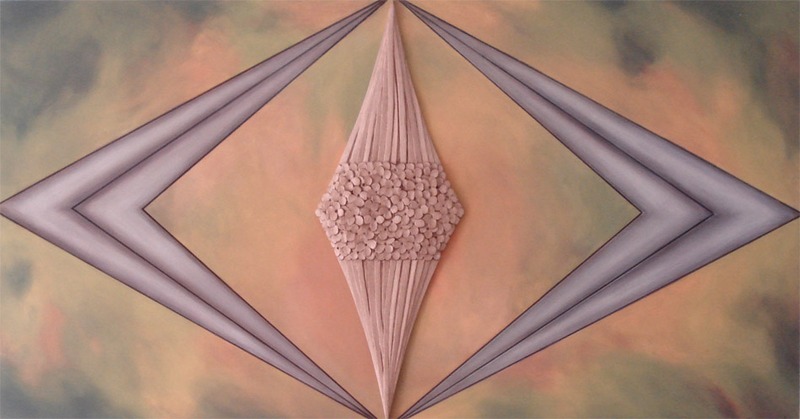 acrylschilderij met modern snijwerk