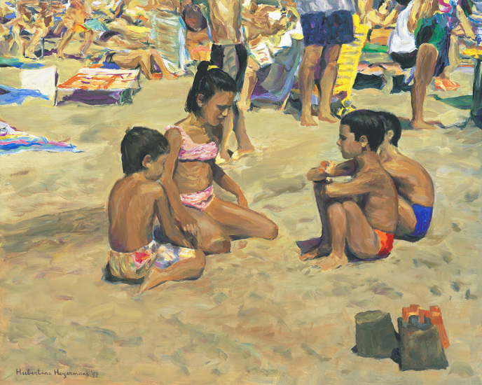 4 kinderen op Playa de Levante