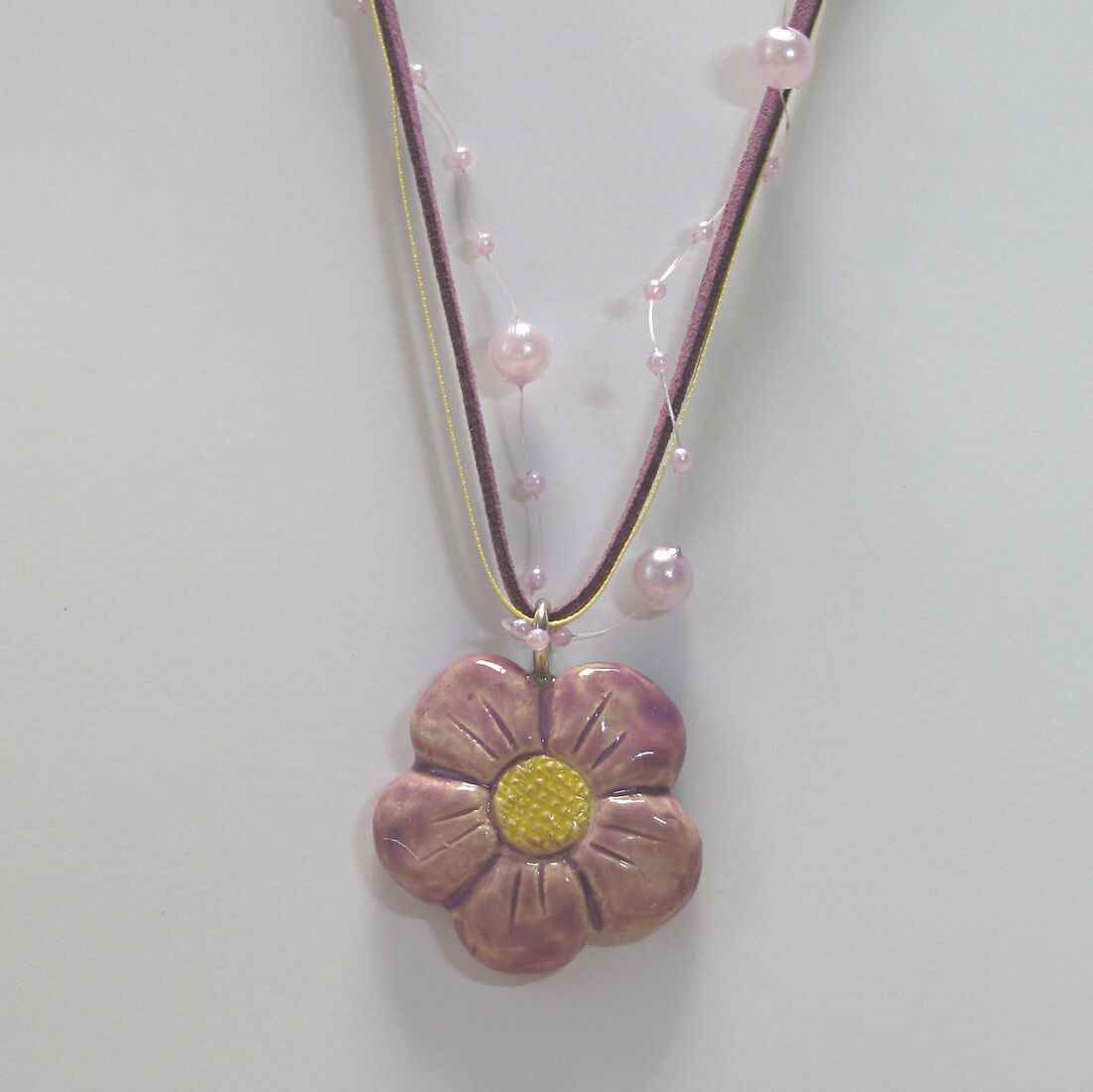 bloemencollier paars