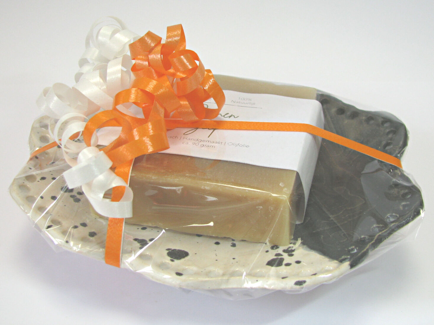 zeepschaaltje zwart/wit