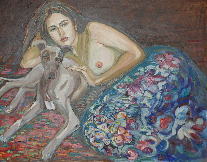 Meisje met een windhond