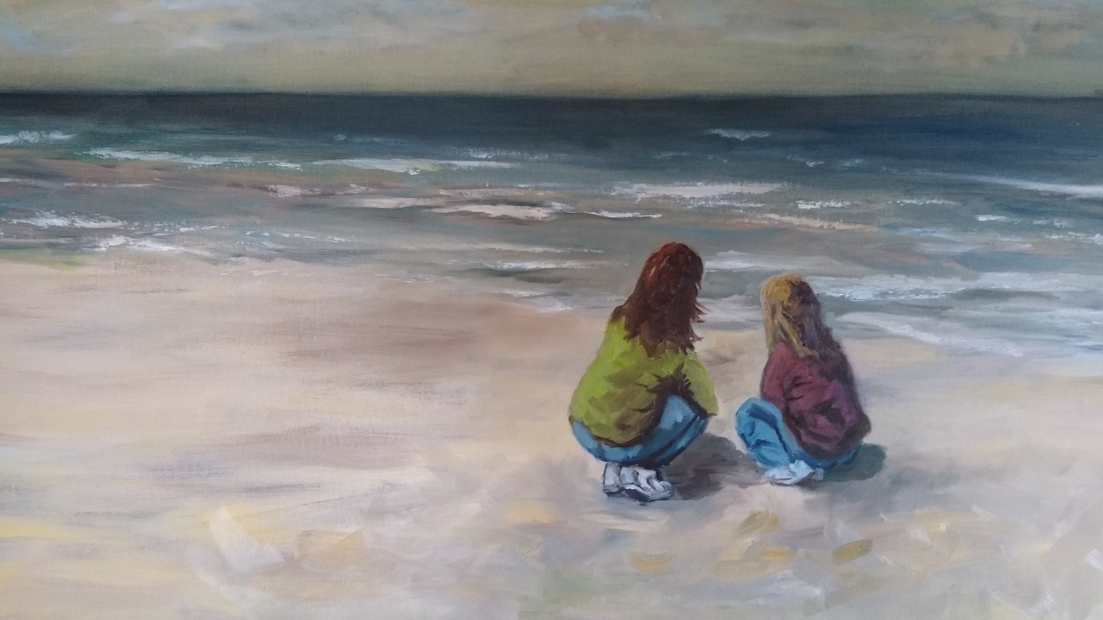 Twee meisjes op het strand