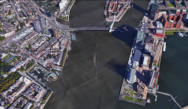 Kop van Zuid vanuit de lucht