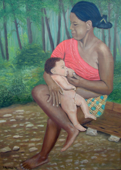 Braziliaanse moeder met baby