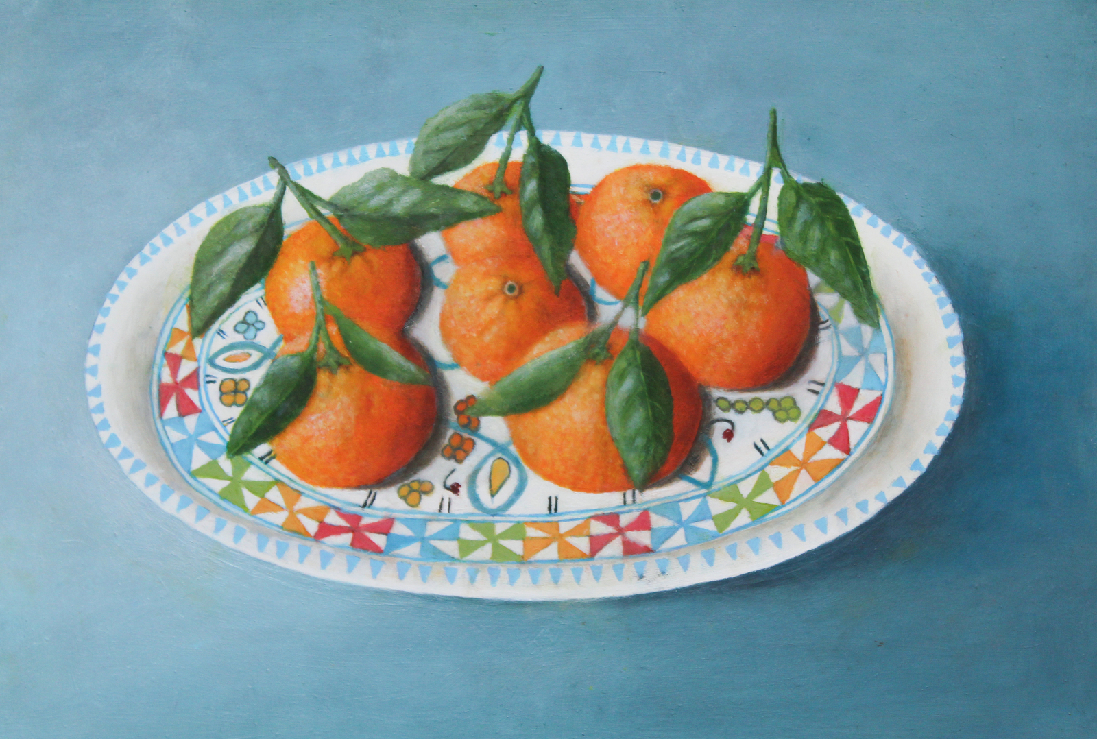 mandarijnen met blad op Tunesische schaal