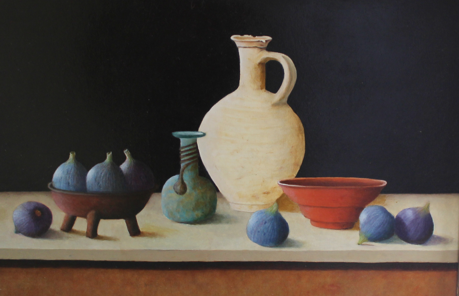Romiens flesje, keramiek en vijgen