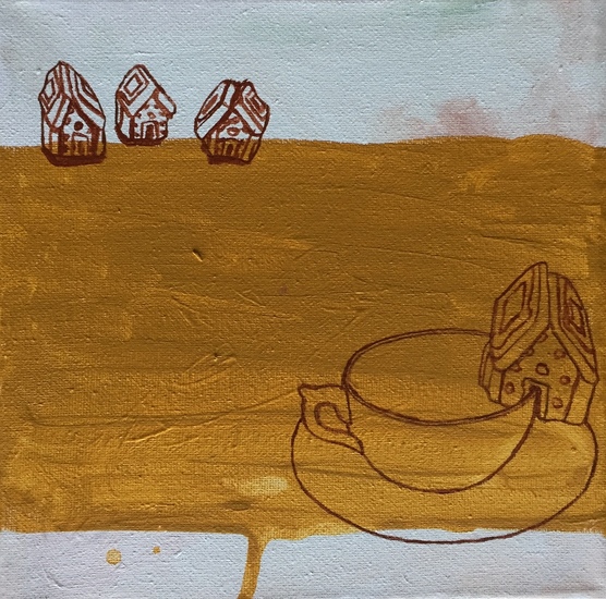 Coffeecup with minihouses