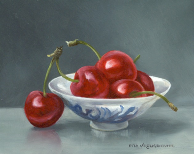 Kersen in een schaaltje