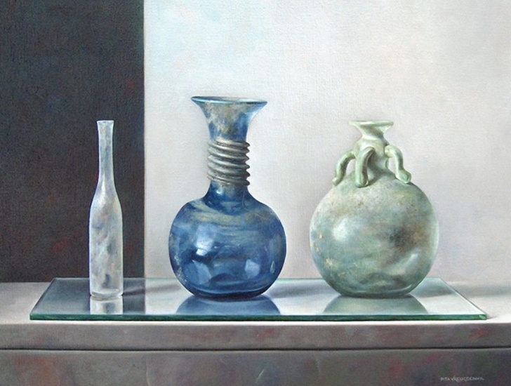 Stillleven met allemaal glas