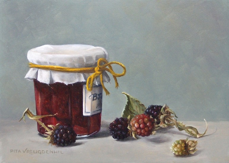 Stilleven met bramenjam
