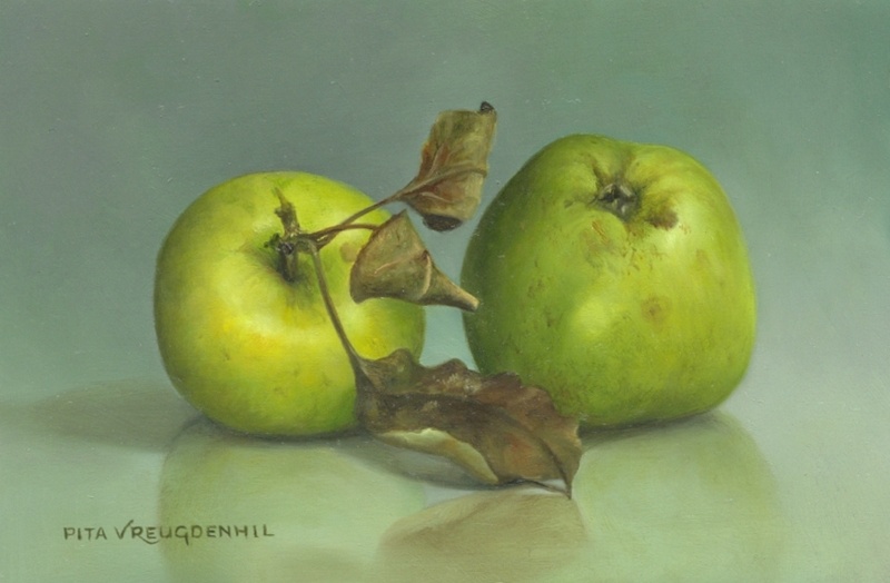 Stilleven met twee appels