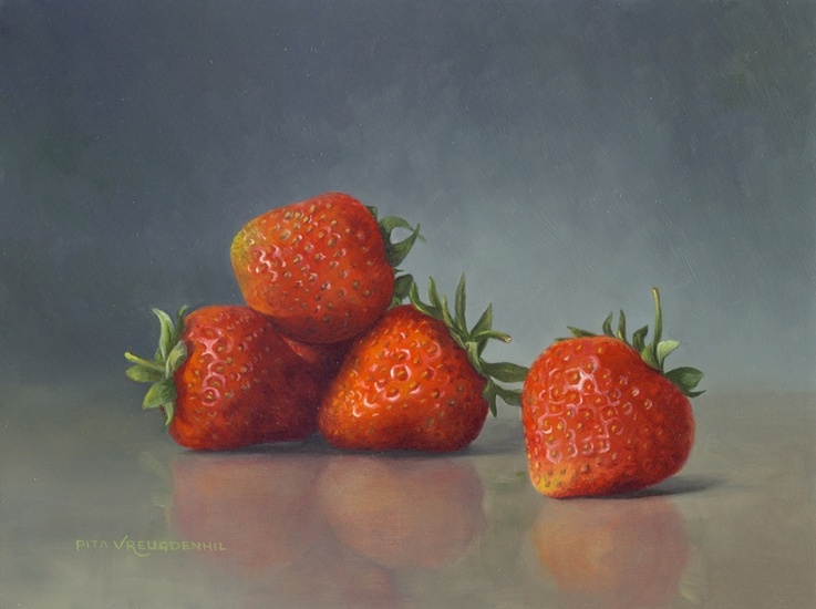 Stilleven met aardbeien