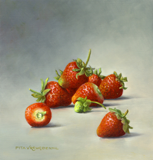 Stilleven met aardbeitjes