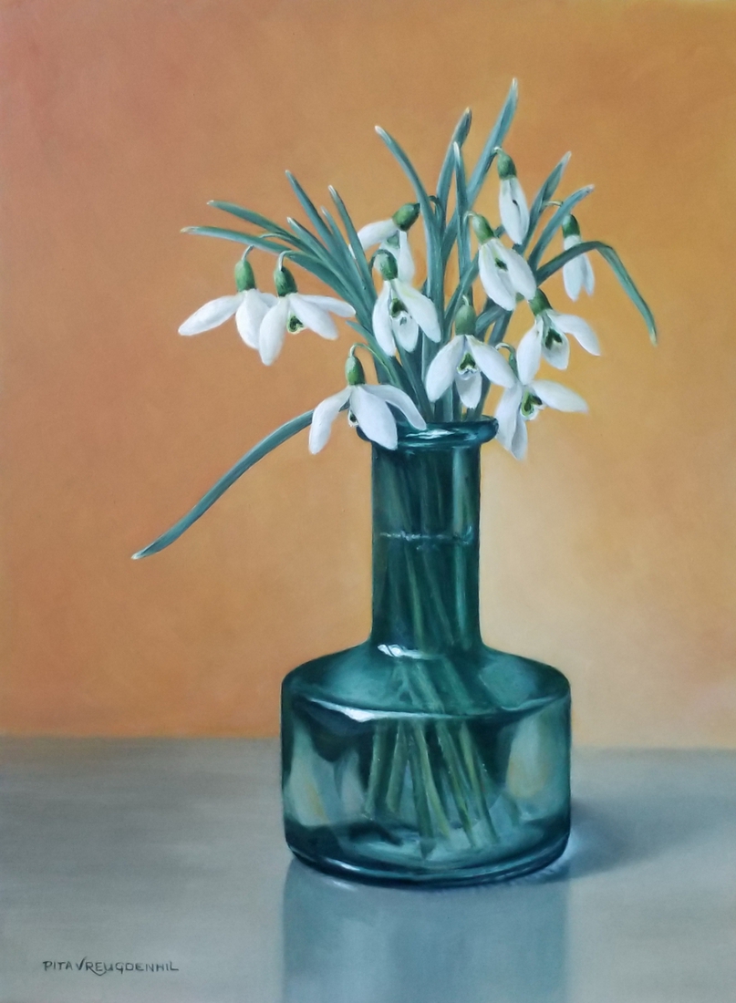 Sneeuwklokjes in groen flesje