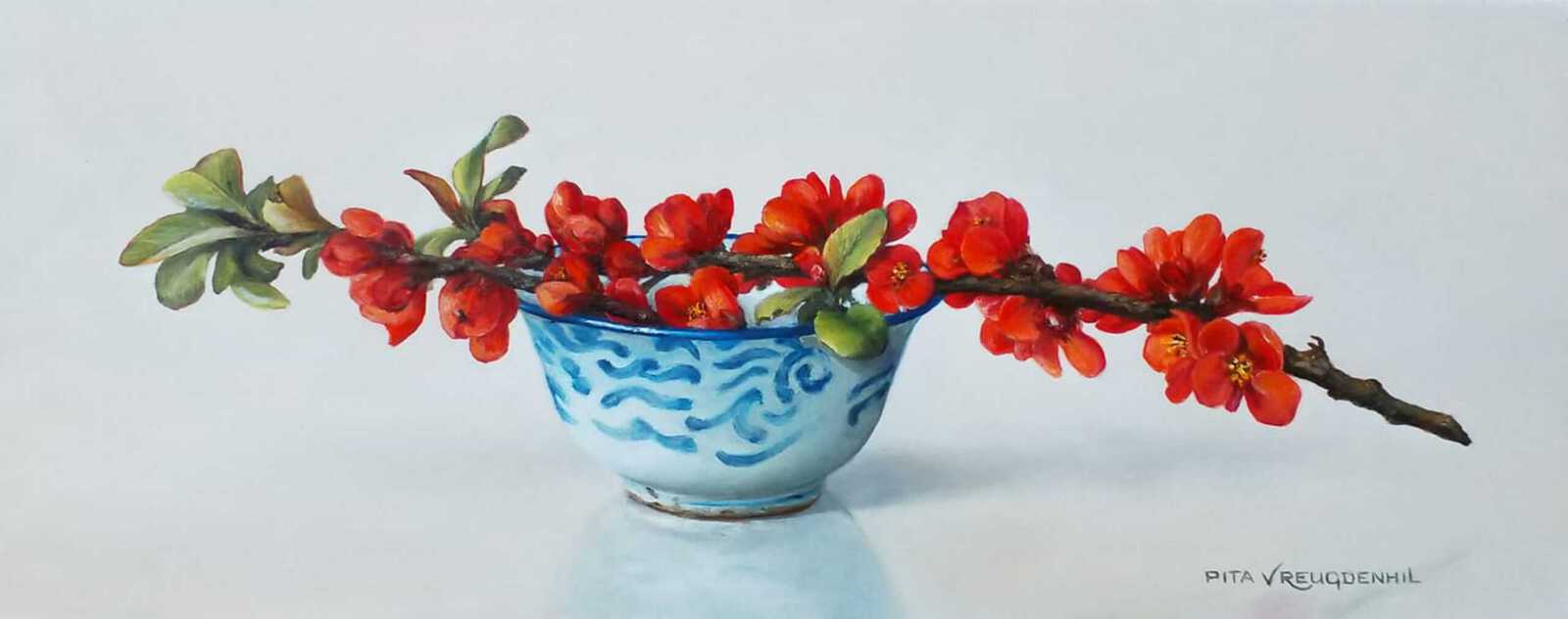 Kweeappelbloesem met kommetje