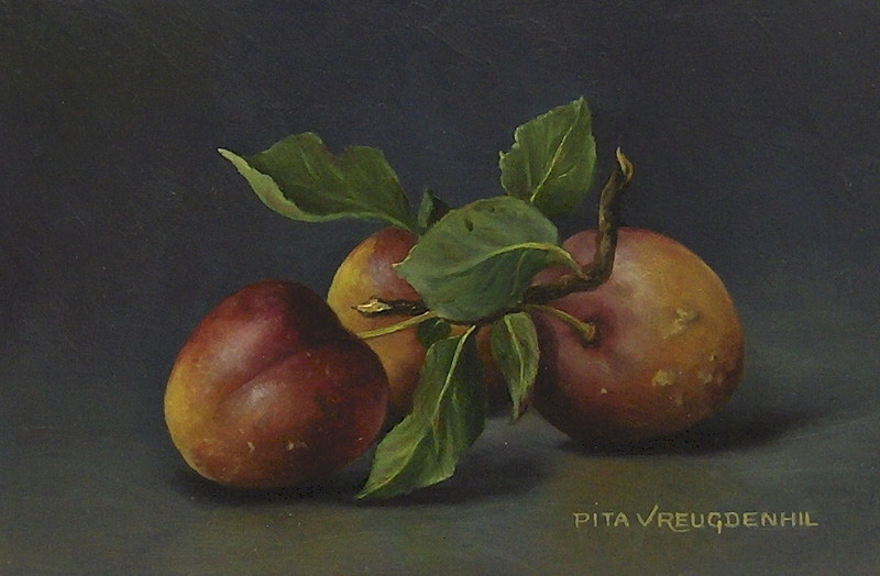 Stilleven met pruimen