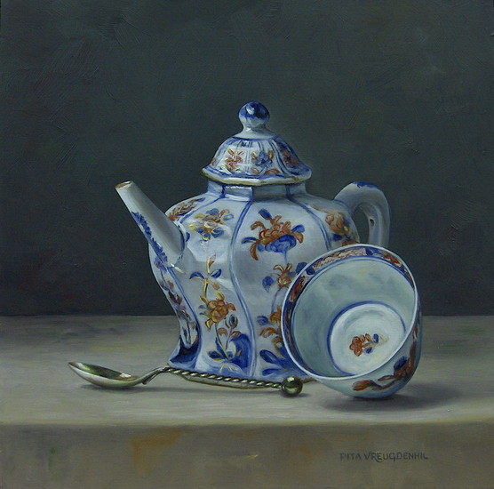 Stilleven met Imari theepotje