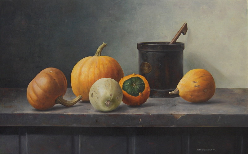 Stilleven met kalebassen en 2 litermaat