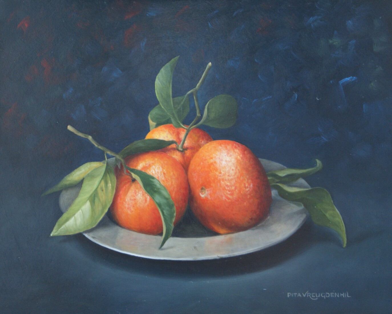 Mandarijnen op tinnen bord