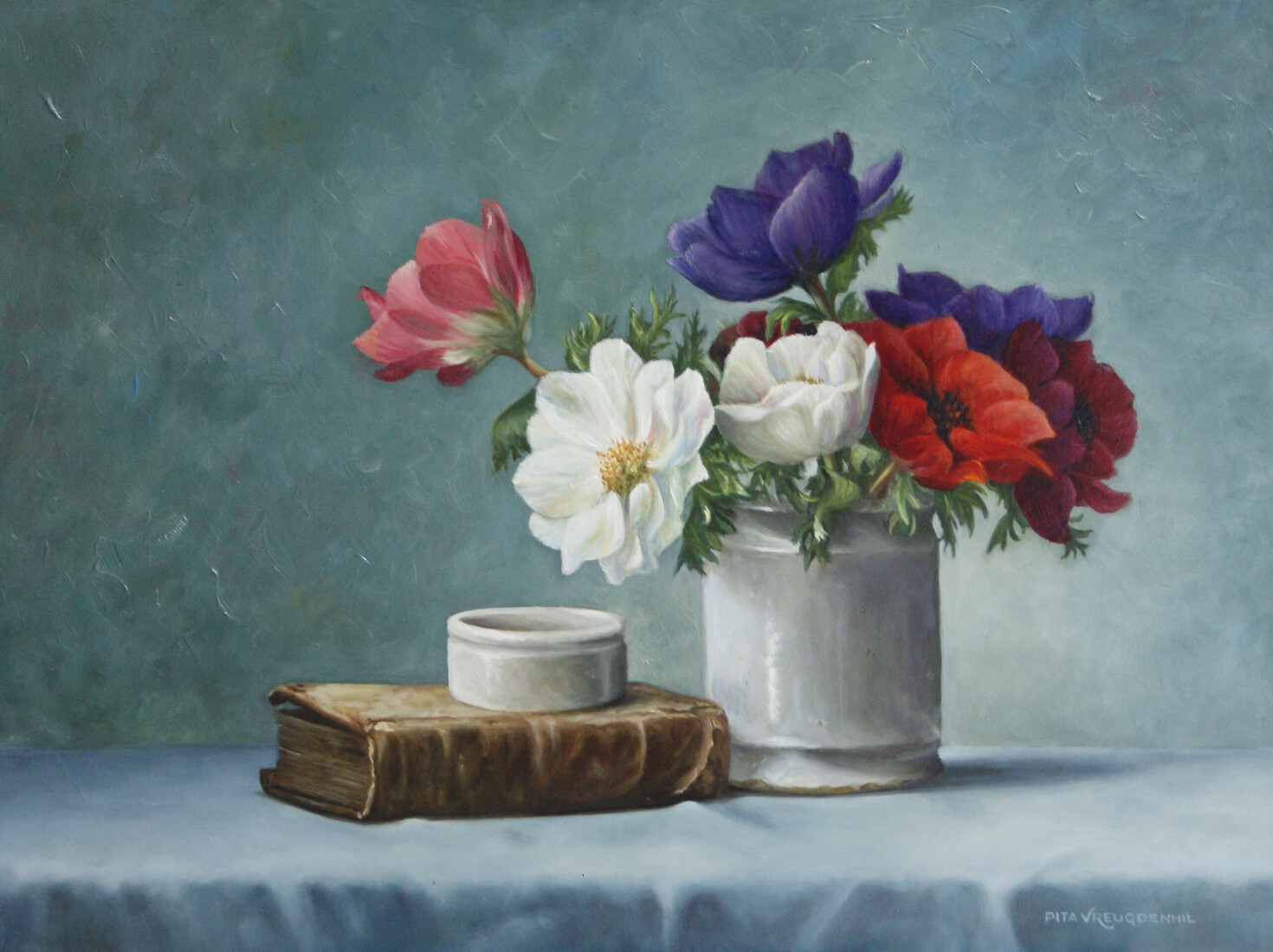 Anemonen in een zalfpot