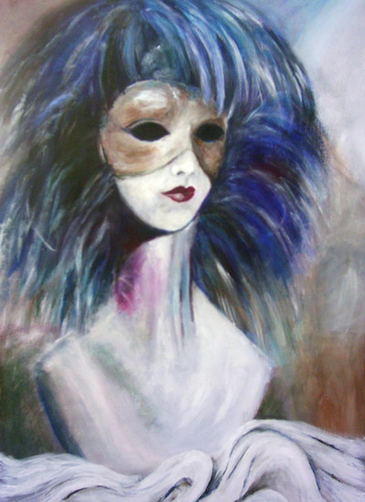 Masker (veren, blauwkleurig)