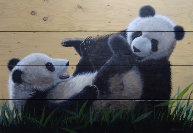 Spelende pandaberen