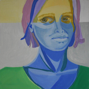 De twee zelfportretten zijn geabstraheerd. Uiteindelijk is de wereld om ons heen terug te voeren naar pixels. Op welk schaalniveau kijk jij?